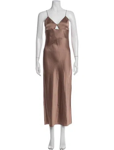 Pre-owned Filippa K Silk Long Dress In Neutral