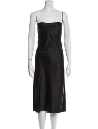 Pre-owned Filippa K Silk Midi Length Dress W/ Tags In Black