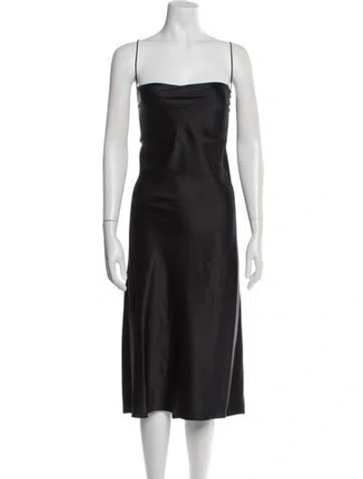 Pre-owned Filippa K Silk Midi Length Dress W/ Tags In Black