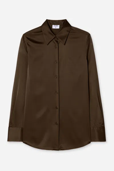 Filippa K Silk Shirt In Brown