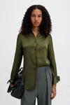 Filippa K Silk Shirt In Green