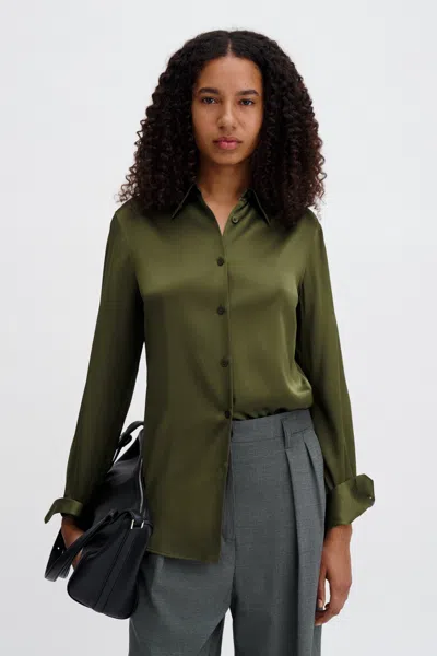 Filippa K Silk Shirt In Green
