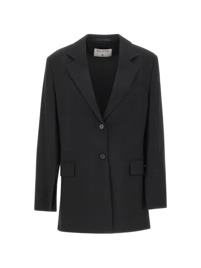 Filippa K Single-breasted Wool-blend Blazer In Black