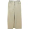 Filippa K Front-slit Denim Midi Skirt In Beige