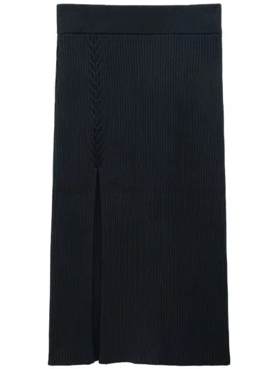 Filippa K Chenille-knit Midi Skirt In Negro