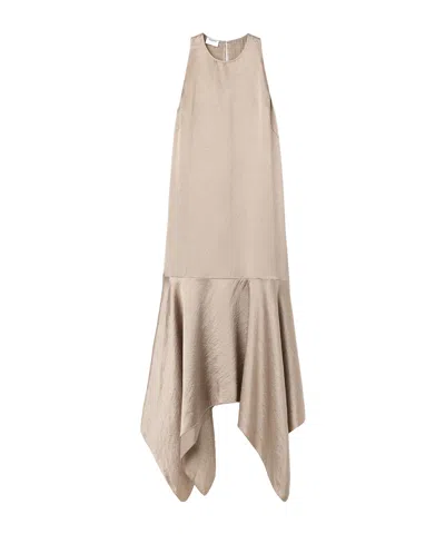 Filippa K Sleeveless Asymmetric-hem Dress In Neutral