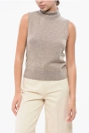Filippa K Sleeveless Wool Turtleneck Sweater In White