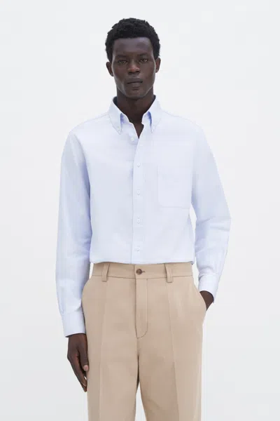 Filippa K Slim Oxford Cotton Shirt In Blue