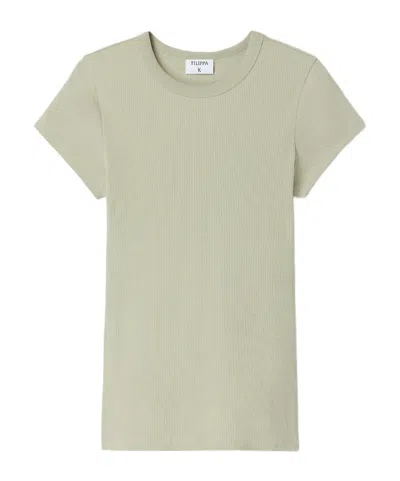 Filippa K Slim Ribbed T-shirt In Gray