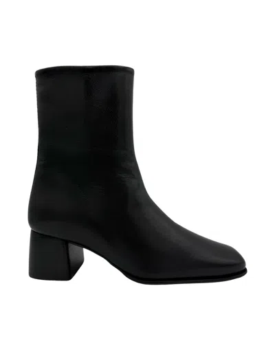Filippa K Smooth Leather Ankle Boots With Squared Toe And Block Heel In Multi