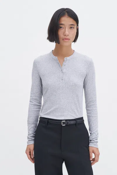 Filippa K Soft Rib Henley In Grey