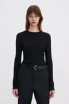 Filippa K Soft Ribbed Jersey Top In Black