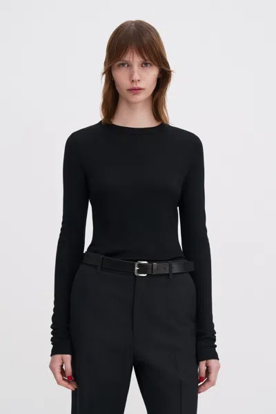 Filippa K Soft Ribbed Jersey Top In Black