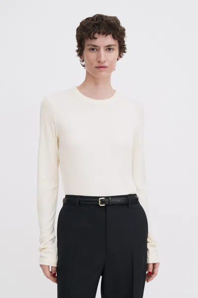 Filippa K Soft Ribbed Jersey Top In White