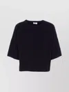 Filippa K Soft Texture Crewneck Short Sleeve Top In Black