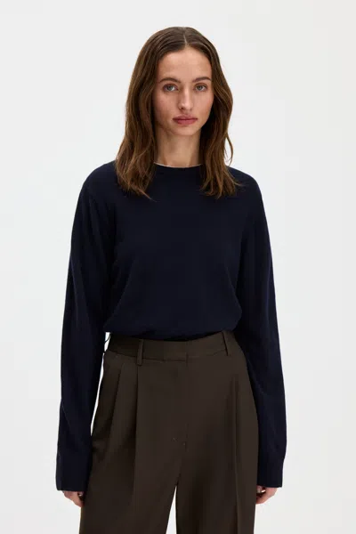 Filippa K Soft Wool Crewneck Sweater In Blue