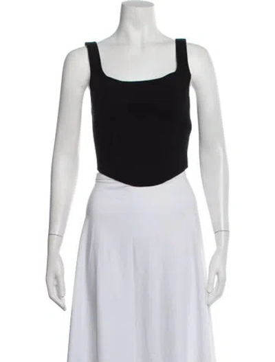 Pre-owned Filippa K Square Neckline Sleeveless Crop Top In Blue