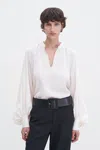 Filippa K Stand Collar Blouse In White