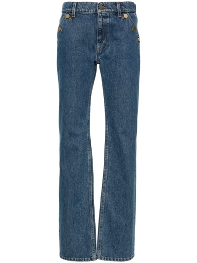 Filippa K Straight Leg Jeans In Washed Mid Blue