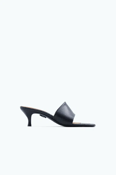 Filippa K 60mm Strappy Snakeskin-effect Sandals In Black