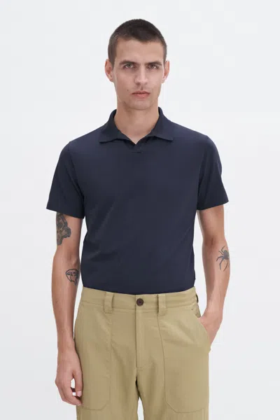Filippa K Stretch Cotton Polo T-shirt In Blue
