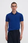 Filippa K Stretch Cotton Polo T-shirt In Blue