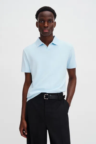 Filippa K Stretch Cotton Polo T-shirt In Blue