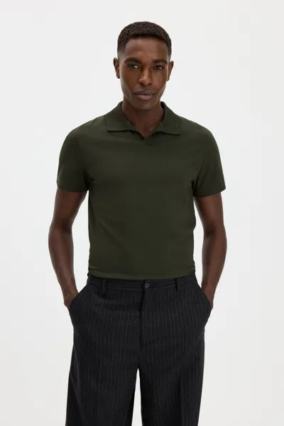 Filippa K Stretch Cotton Polo T-shirt In Green