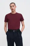 Filippa K Stretch Cotton Tee In Burgundy