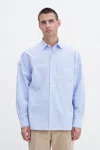 Filippa K Striped Cotton Poplin Shirt In Stripes,prints
