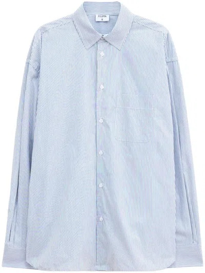 Filippa K Striped Cotton Shirt In Blue