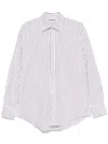 Filippa K Cotton Shirt With Striped Pattern And Collar In Gray