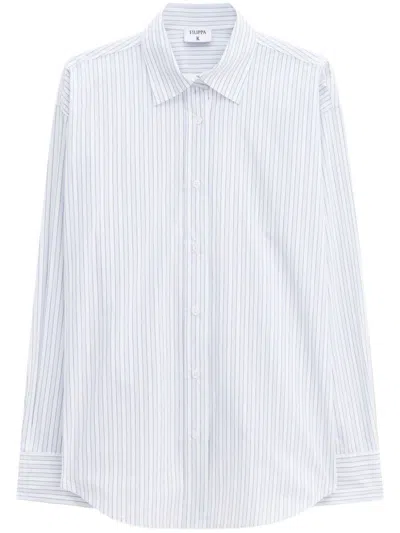 Filippa K Striped Organic Cotton Shirt With Long Sleeves In White