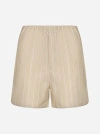 Filippa K Striped Organic-cotton Shorts In Beige,white