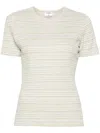 Filippa K Striped Ribbed T-shirt In Green