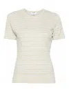 Filippa K Striped Ribbed T-shirt In Green