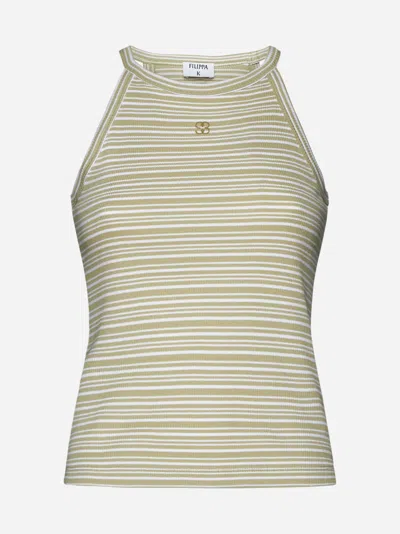 Filippa K Striped Cotton Tank Top In White
