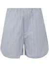 Filippa K Striped Drawstring Shorts In Blue