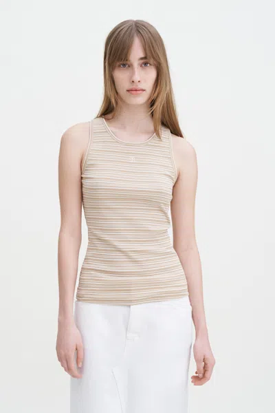 Filippa K Striped Cotton Tank Top In White