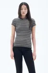 Filippa K Striped Fine-rib Organic-cotton T-shirt In White