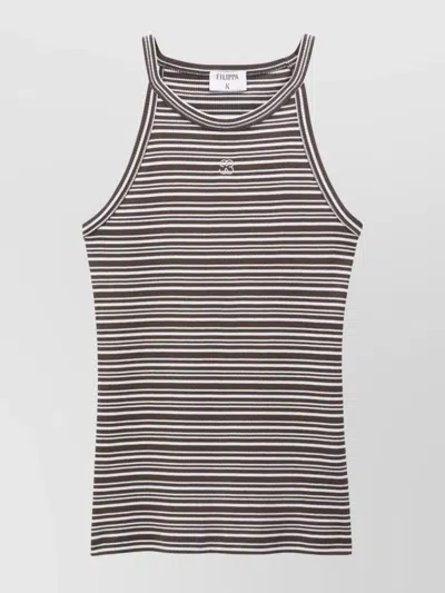 FILIPPA K STRIPED HALTERNECK TANK TOP IN ORGANIC COTTON