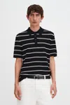 Filippa K Striped Mesh Polo In Multi