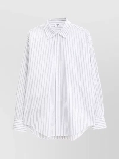 Filippa K Striped Organic Cotton Shirt In White