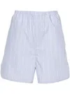 Filippa K Striped Drawstring Shorts In Blue