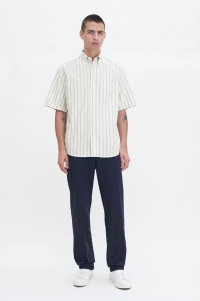 Filippa K Striped Oxford Shirt In Blue