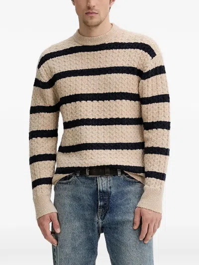 Filippa K Striped-pattern Sweater In Black