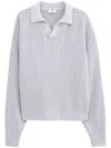Filippa K Striped Polo Sweater In Neutrals