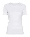 Filippa K T-shirt Ribbed Cotton Horizontal Stripes In White