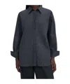 Filippa K Sammy Pinstripe Shirt In Black