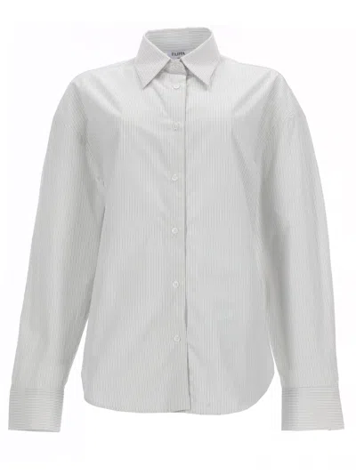 Filippa K Relaxed Fit Striped Shirt Long Sleeves In Gray